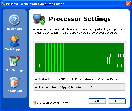 Рабочее окно PсBoost