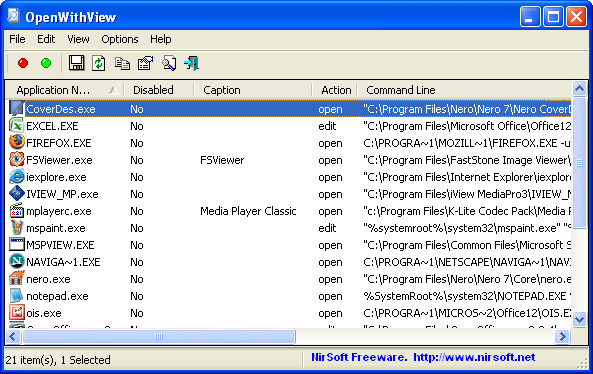 Рабочее окно OpenWithView