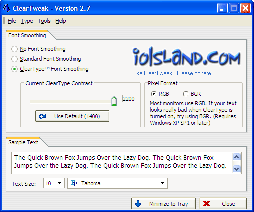 Рабочее окно ClearTweak