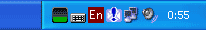 Системный лоток. Крайний слева значок принадлежит LouderIt.