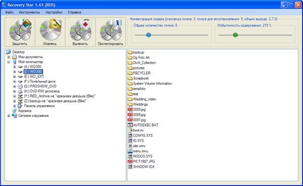 Рабочее окно Recovery Star