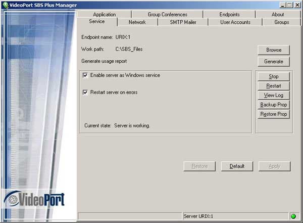 Настройка работы сервиса Videoport SBS
