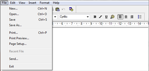 Скриншоты меню