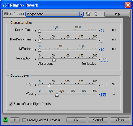 Применение реверберации в Adobe Audition