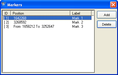 Менеджер маркеров Akram Audio Editor