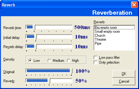 Применение реверберации в Wave Flow