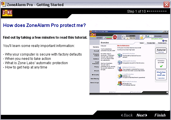 Возможности ZoneAlarm