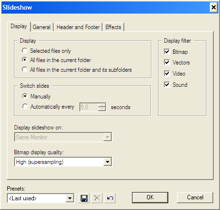 Настройка слайд-шоу Zoner Photo Studio