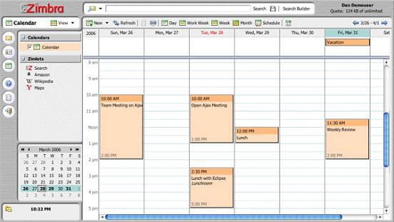 Календарное приложение Zimbra