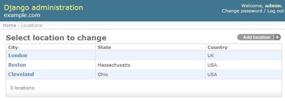 Вывод местонахождений с помощью инструмента администратора