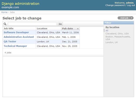 Вывод местонахождений с помощью инструмента администратора
