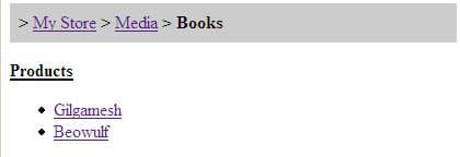 Отображение категорий