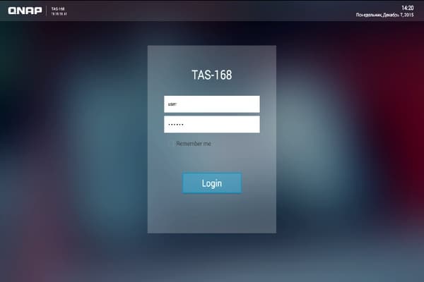 Интерфейс Android в QNAP TAS-168