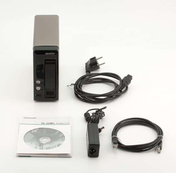 Комплект поставки сетевого накопителя QNAP TS-119P+