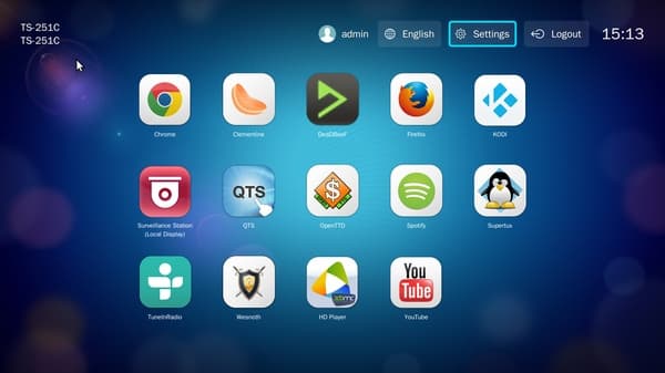 Интерфейс QNAP TS-251C с локальным подключением