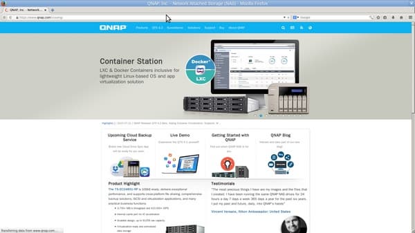 Интерфейс QNAP TS-251C с локальным подключением