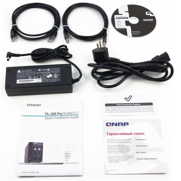 Комплект поставки QNAP TS-269 Pro
