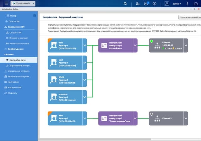 Virtualization Station в QNAP TVS-863+
