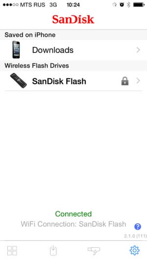 Утилита SanDisk Connect для iOS