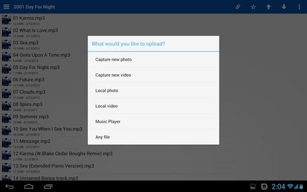 Интерфейс утилиты Pogoplug на Android