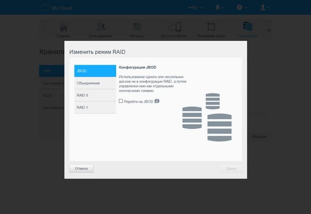 Интерфейс WD My Cloud EX2 Ultra