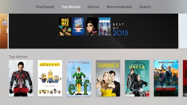 Интерфейс Apple TV 4 поколения 2015