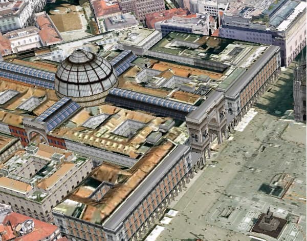 Соборная площадь Милана — трёхмерная модель в Google Earth