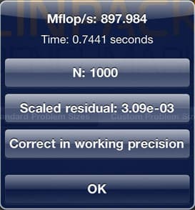 Результаты тестирования The New iPad в LINPACK