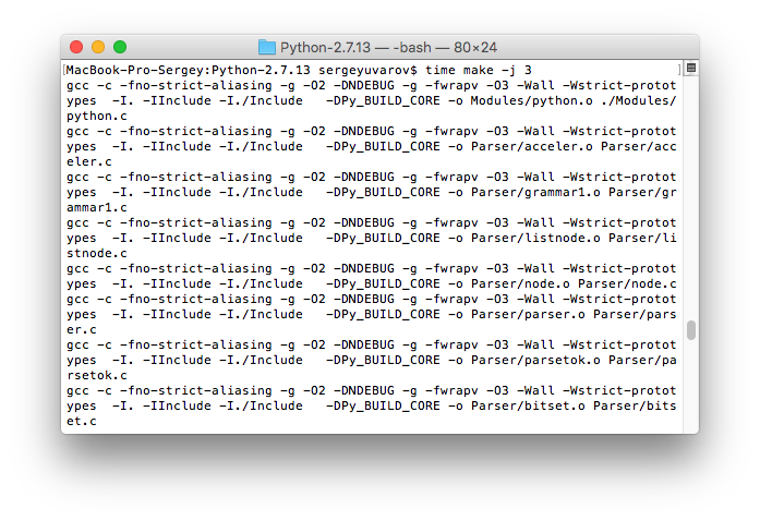 Скриншот командной строки Terminal