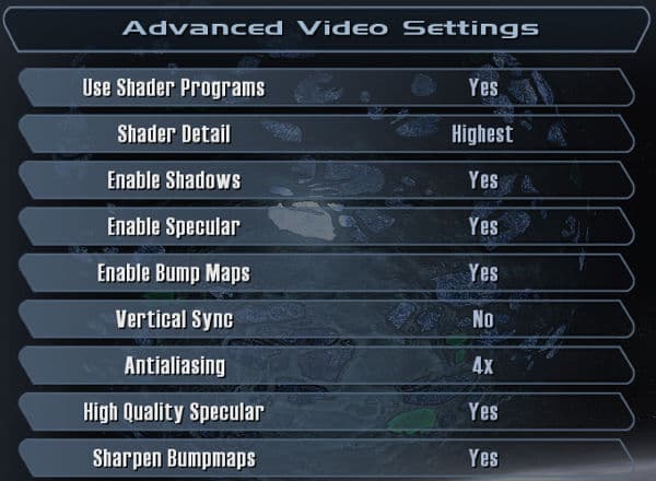 Advanced Video Settings 1