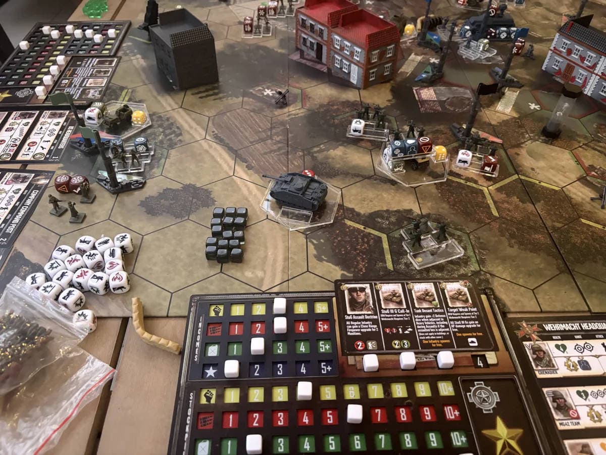 Game board and miniatures for Company of Heroes: The Board Game