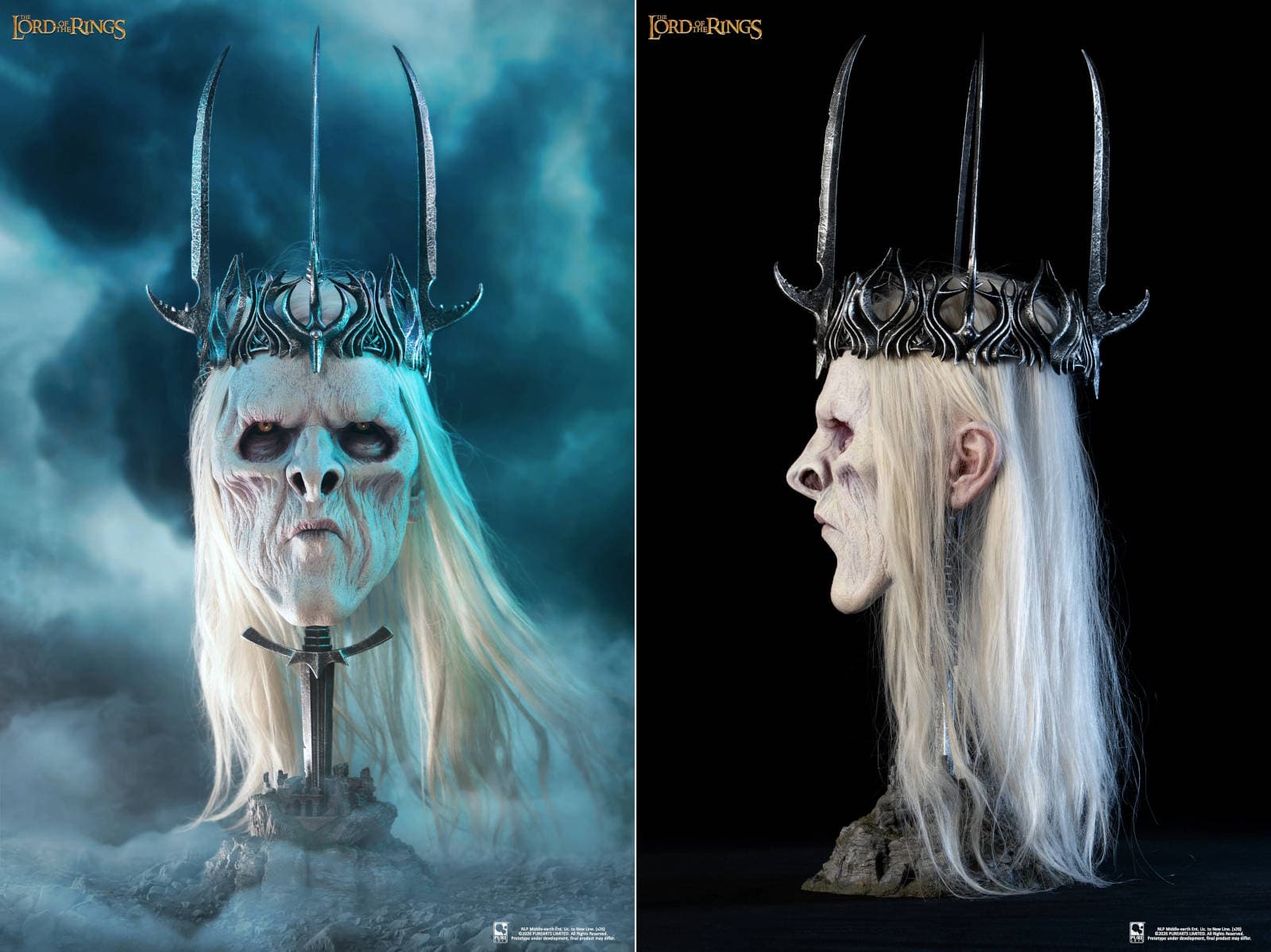 Close-up of the Witch-king of Angmar art mask showing intricate details