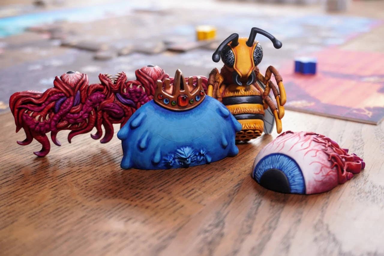 Another view of Terraria The Board Game components