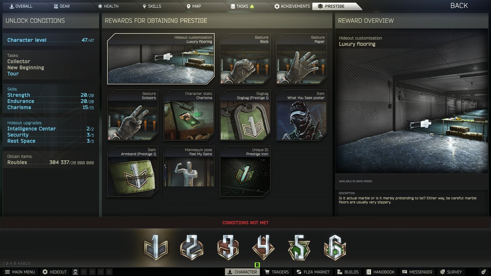 Screenshot from Escape from Tarkov showing a menu or inventory screen.