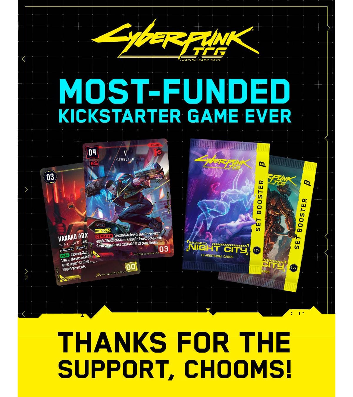 Cyberpunk TCG game components