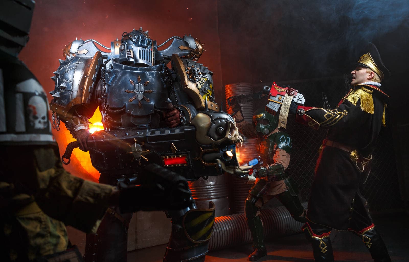 Chaos Space Marine battles Imperial Guardsmen