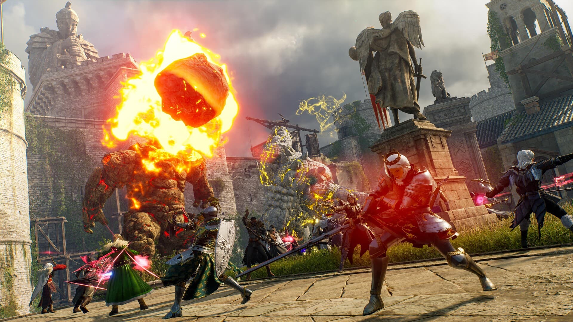 In-game screenshot from Throne and Liberty showcasing a large-scale battle or event.