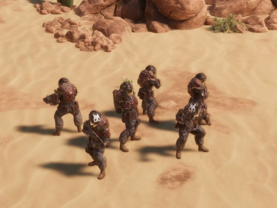 Menace gameplay scene with character models