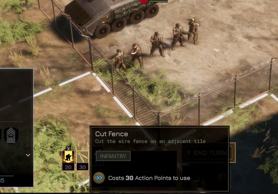 Menace character cutting through a wire fence