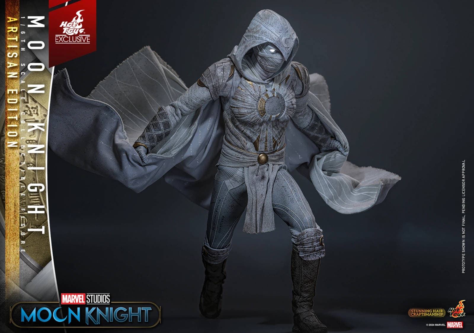 Close-up of Moon Knight figure costume details