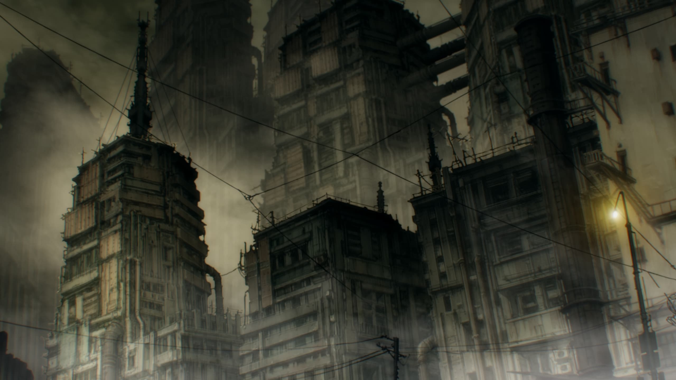 The Hole landscape, a grim industrial city