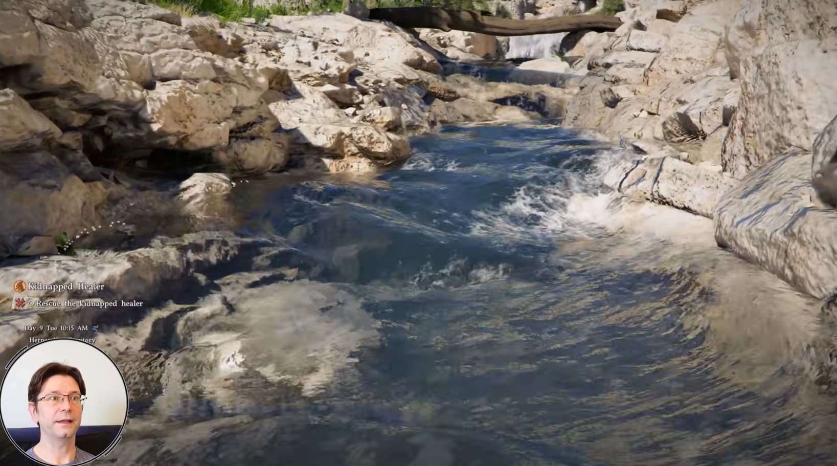 Скриншот Crimson Desert, демонстрирующий детализацию воды и ее различные участки