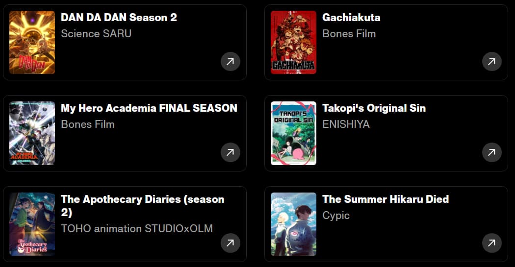 Список номинантов на Аниме года 2026