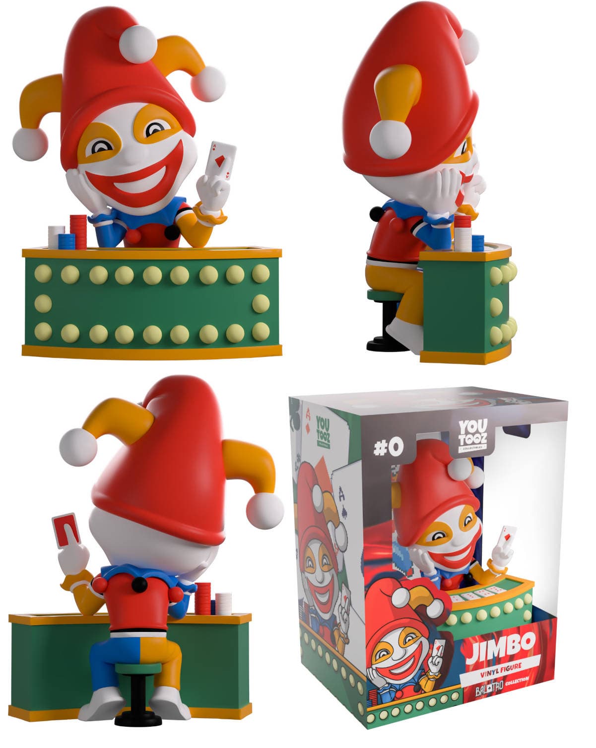 Close-up of the Jimbo YouTooz figure seated at a poker table.