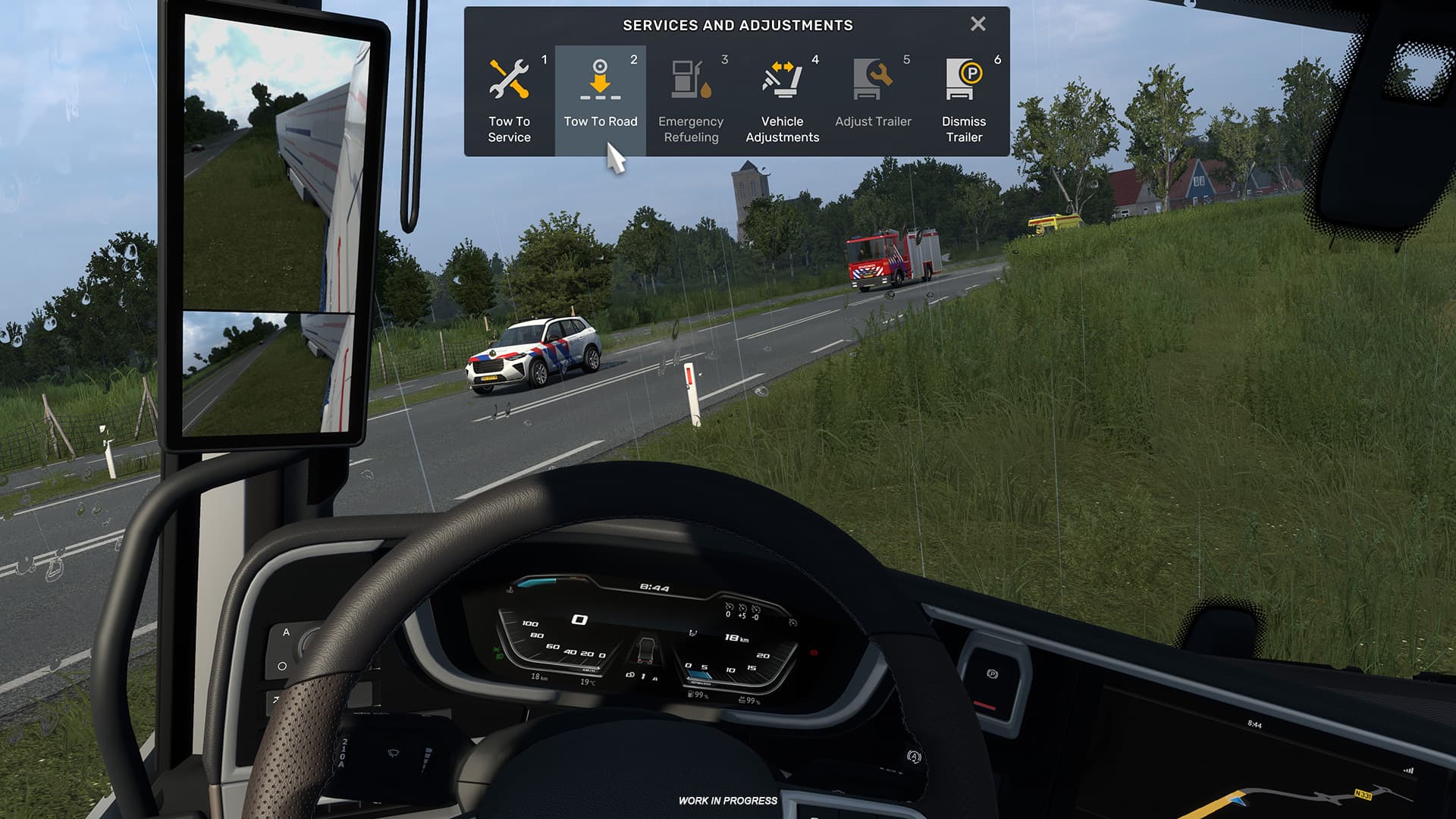 SCS Software screenshot of new towing mechanic
