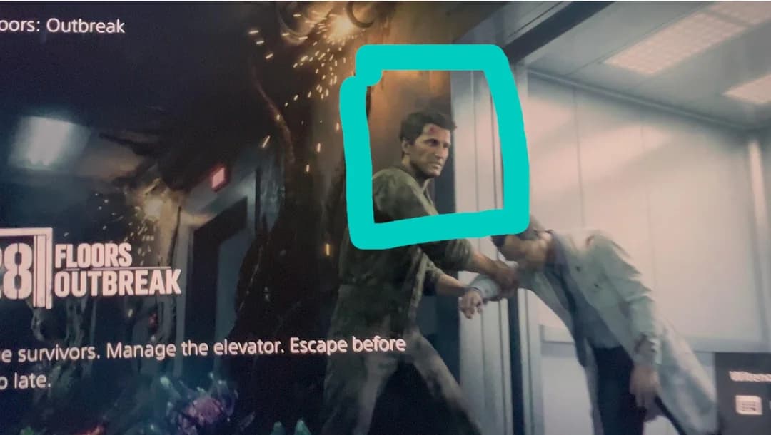 Side-by-side comparison of the 28 Floors: Outbreak character and Nathan Drake.