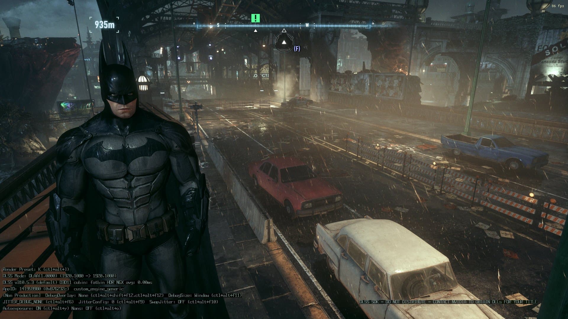 Скриншот из Batman: Arkham Knight с DLSS/FSR