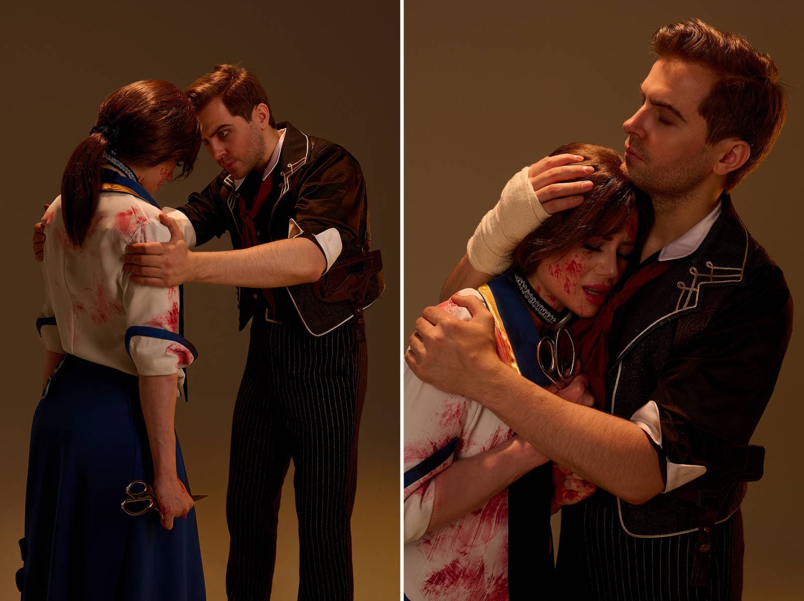 Cosplayer Ksenia Beknazarova portraying Elizabeth with a tear effect