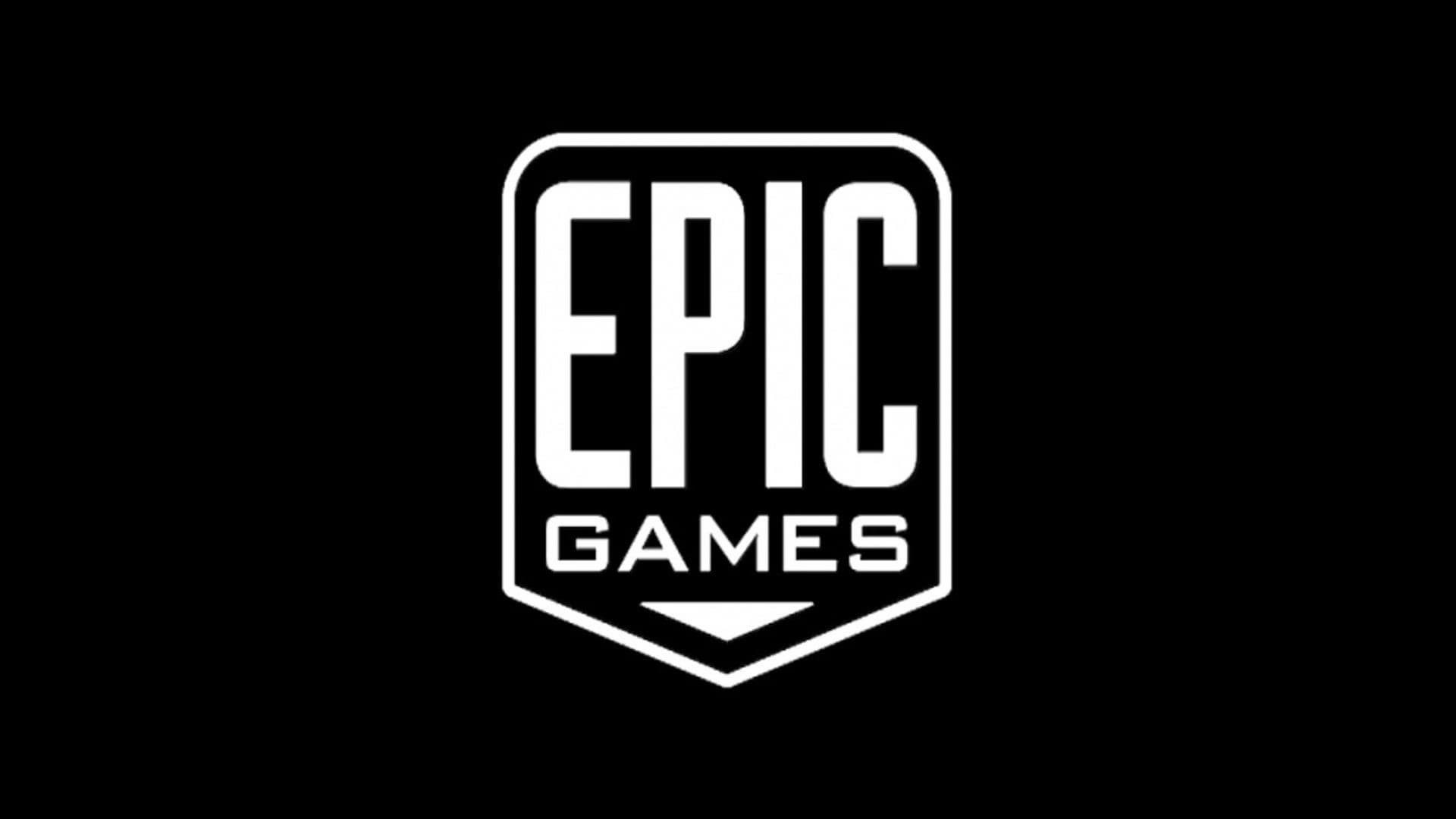 Epic Games logo with a dark background