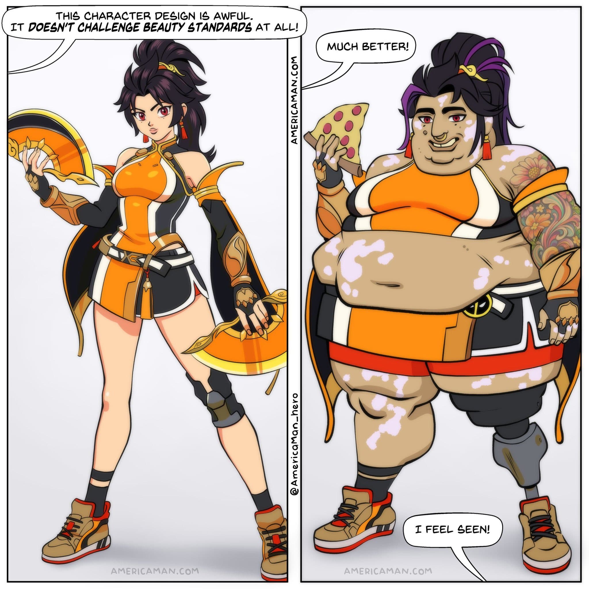 Satirical "progressive" design concept for An Zhuan by a fan artist